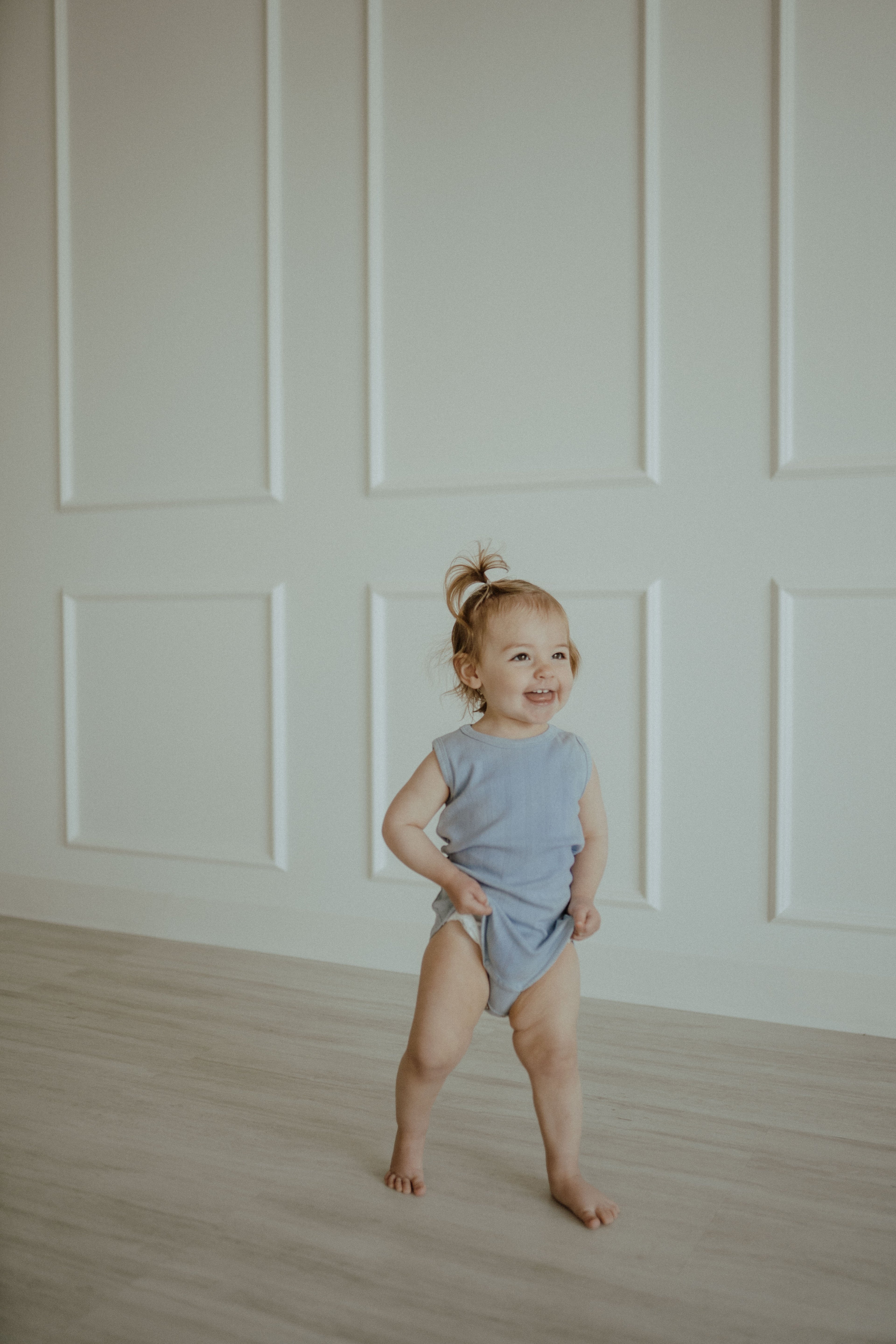 Pointelle Romper - Pastel Blue
