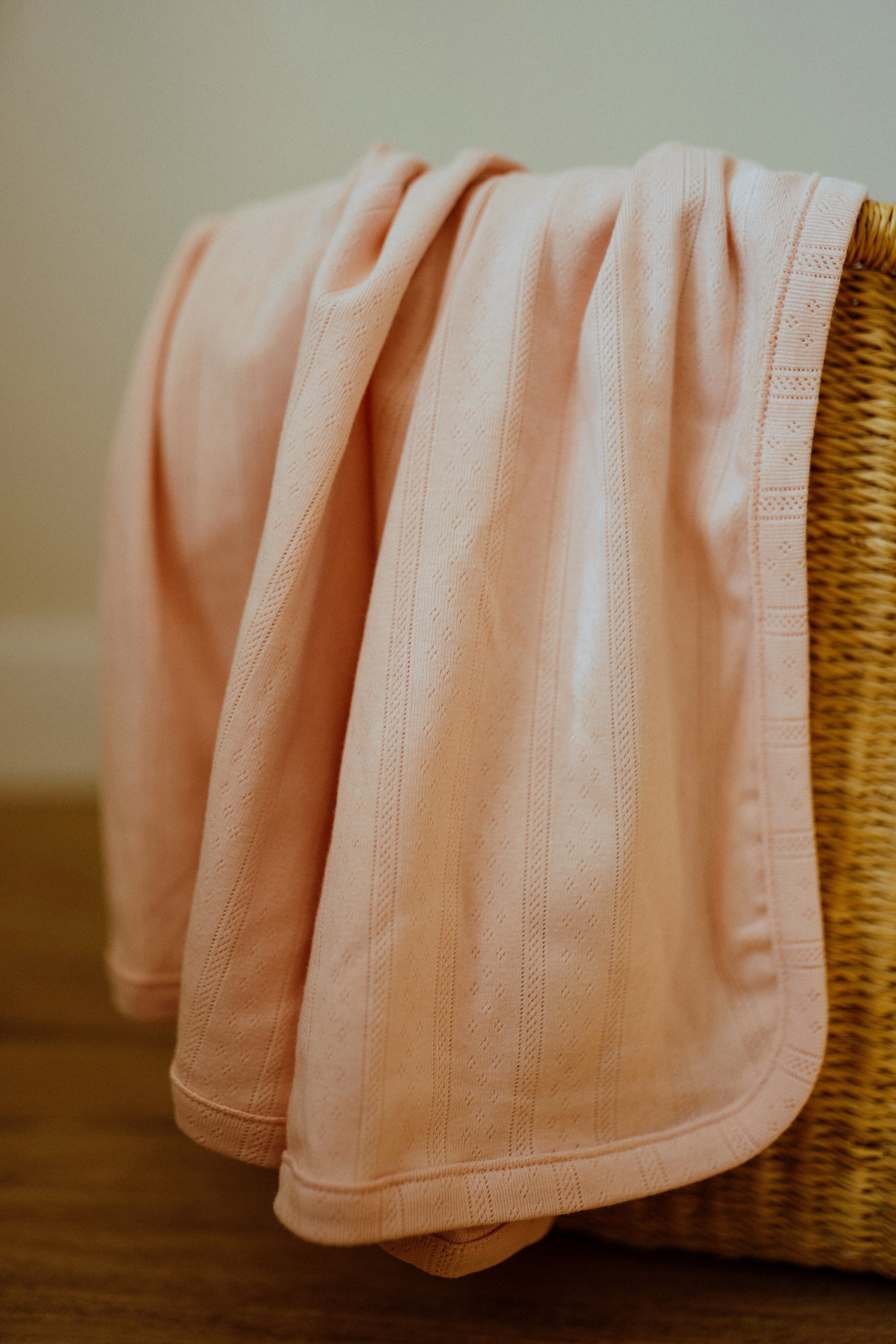 Pointelle Swaddle Blanket - Bubblegum Pink