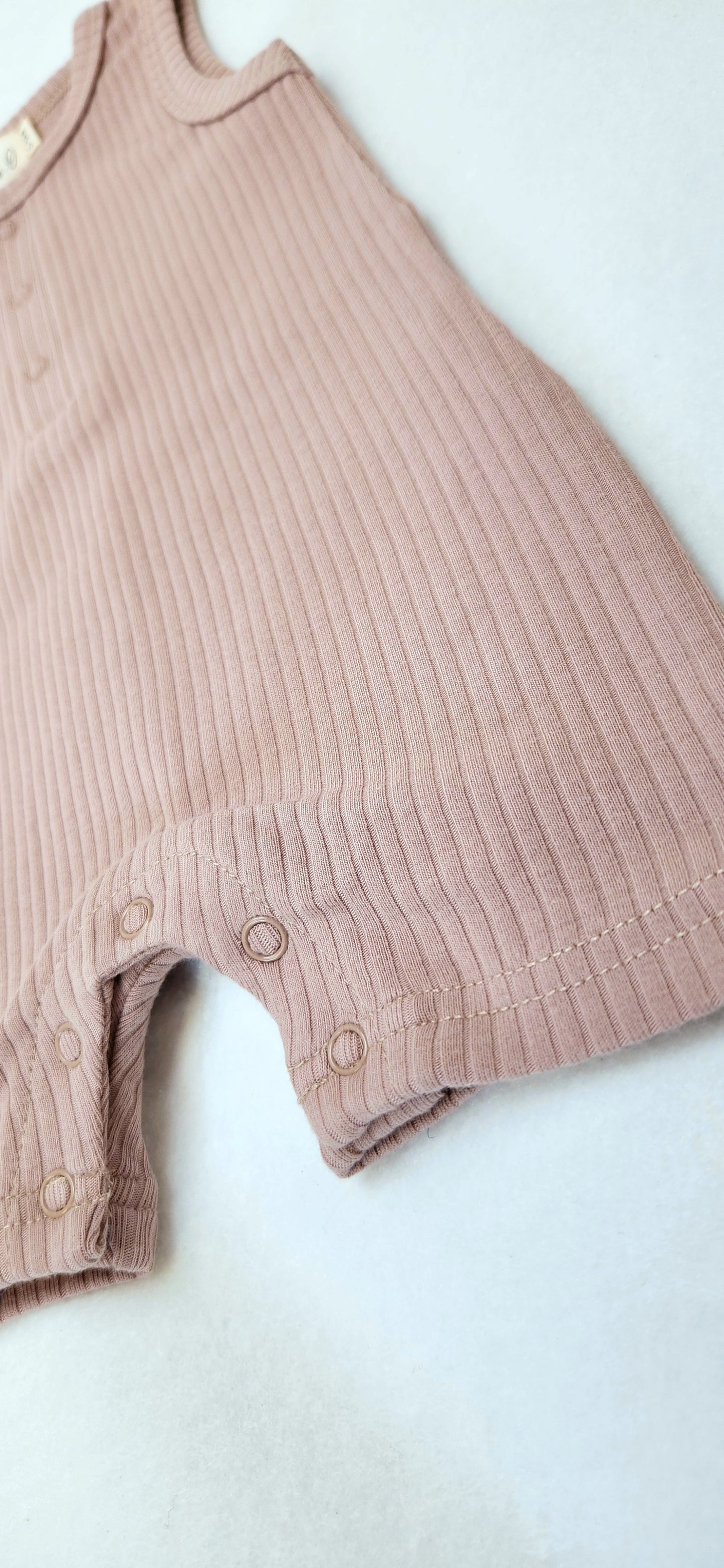 Ribbed Tank Romper - Vintage Mauve