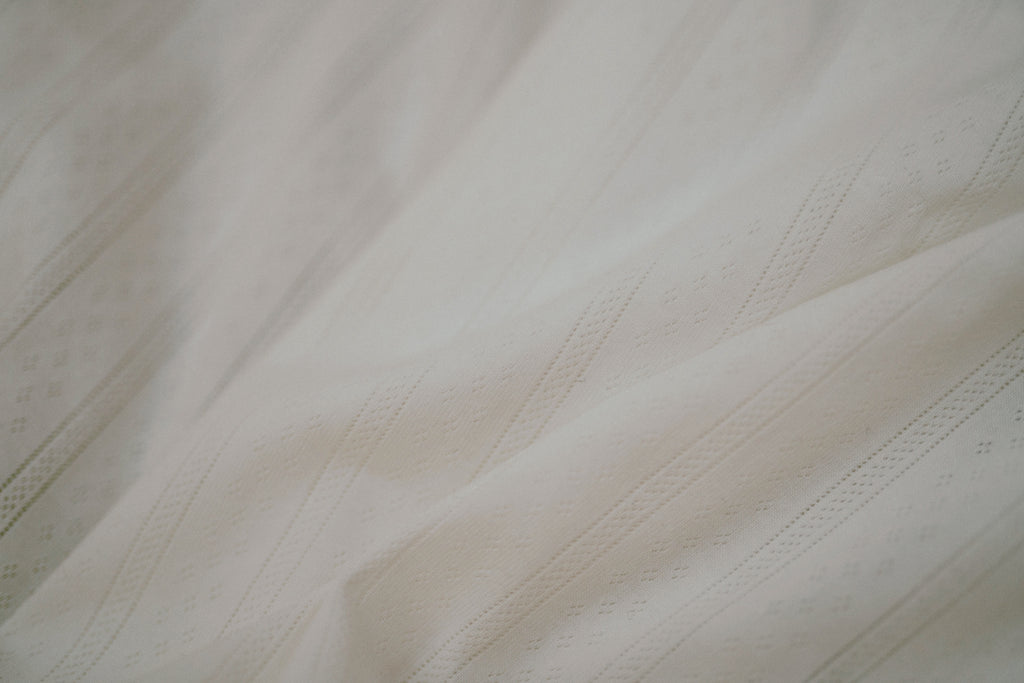 Pointelle Swaddle Blanket - Simply White