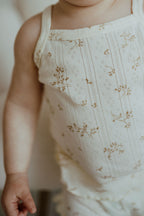 Pointelle Print Short Set - Creamy Beige