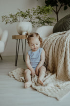 Pointelle Romper - Pastel Blue