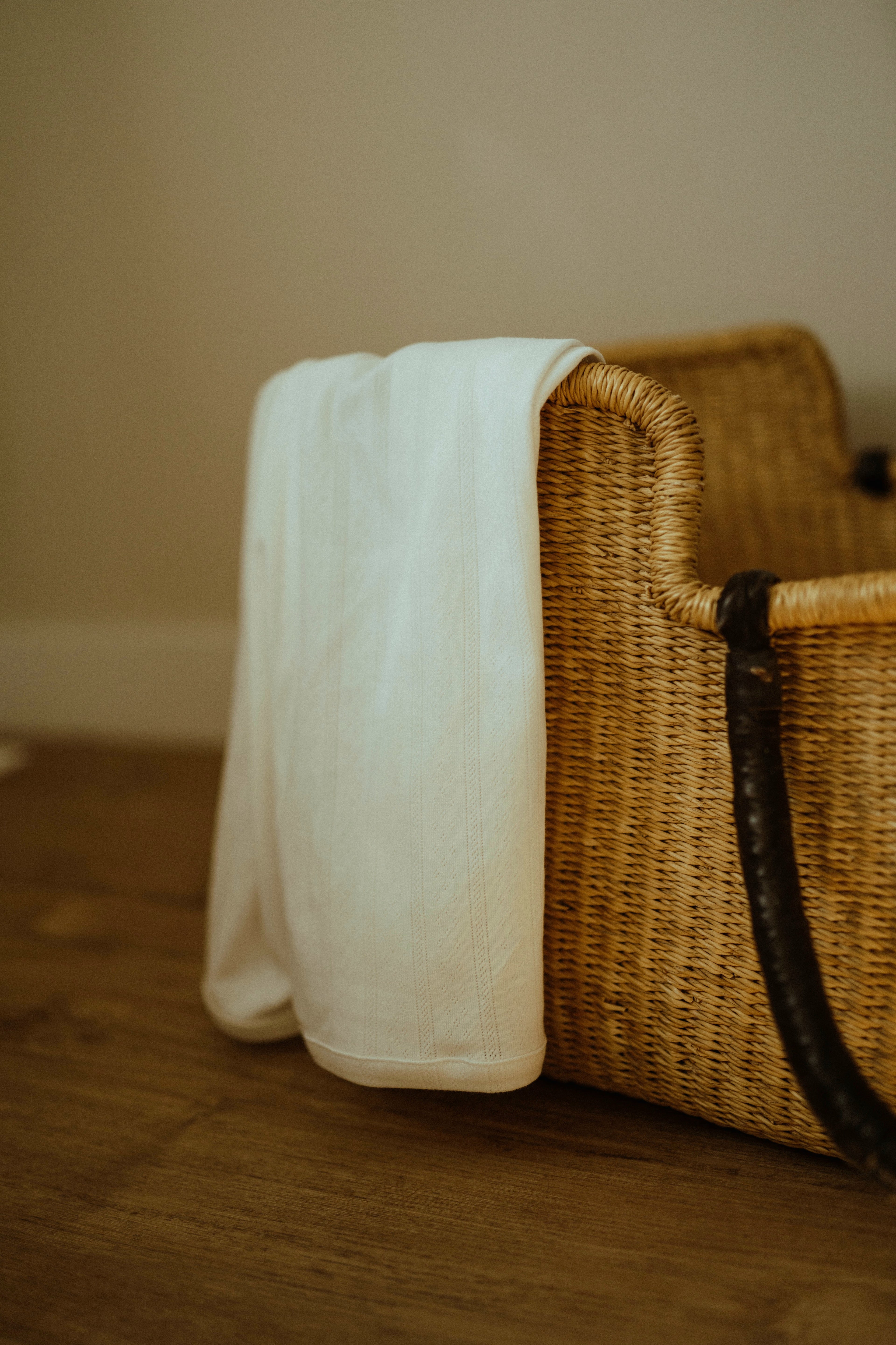 Pointelle Swaddle Blanket - Simply White