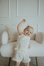 Pointelle Print Short Set - Creamy Beige