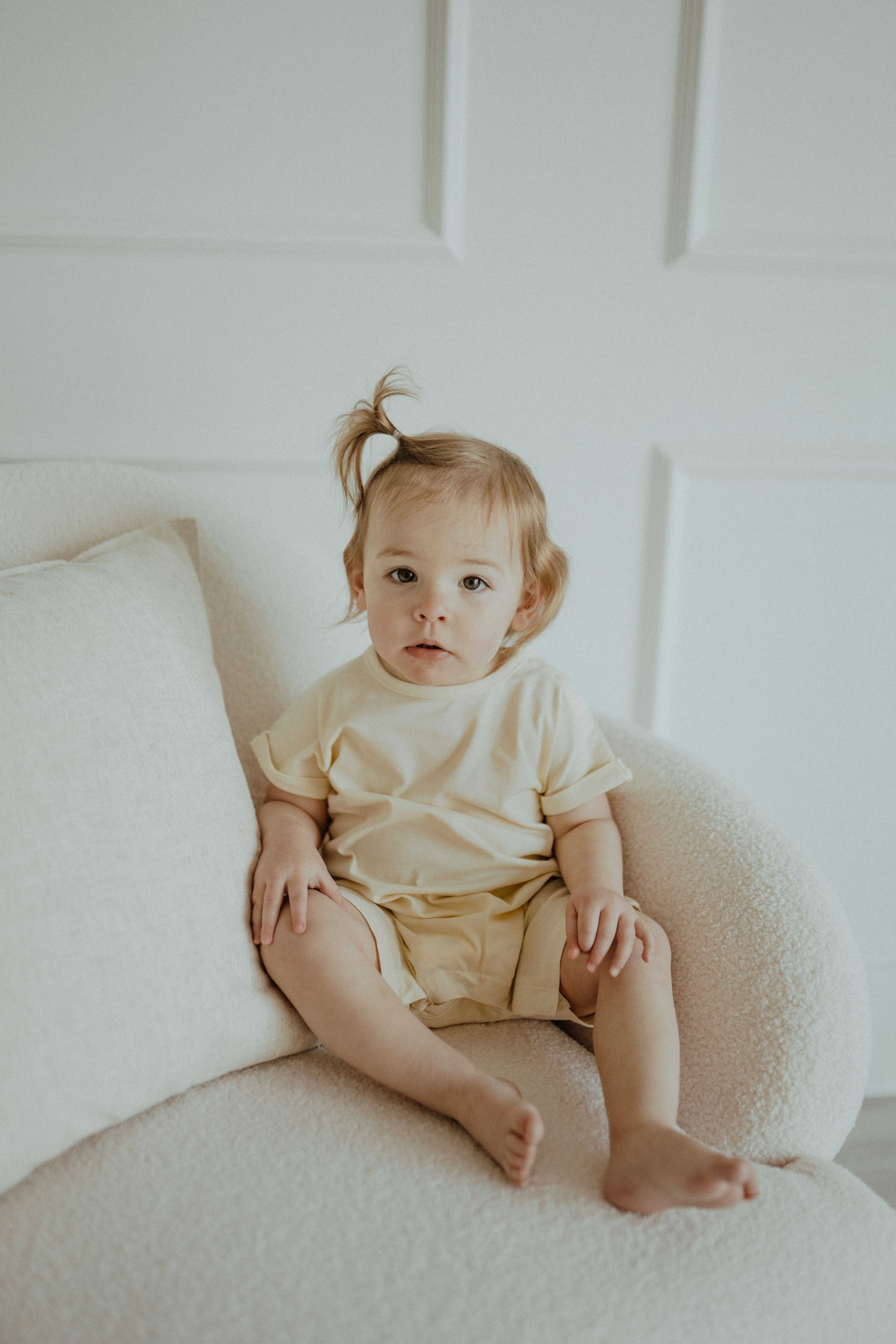 Relaxed Tee Romper - Yellow