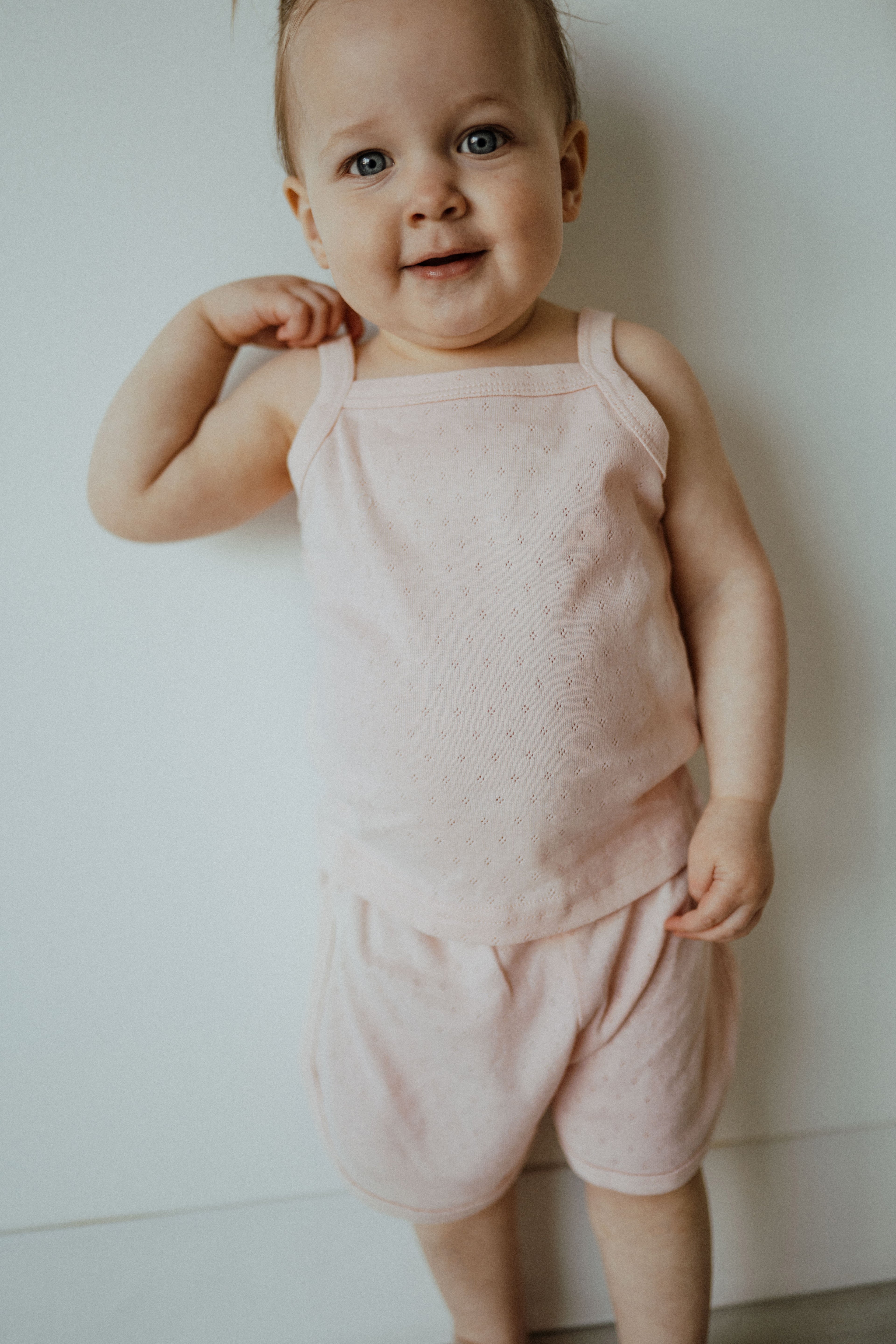 Pointelle Short Set - Pastel Pink