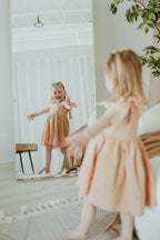 Cotton Shoulder Tie Dress - Dusty Rose