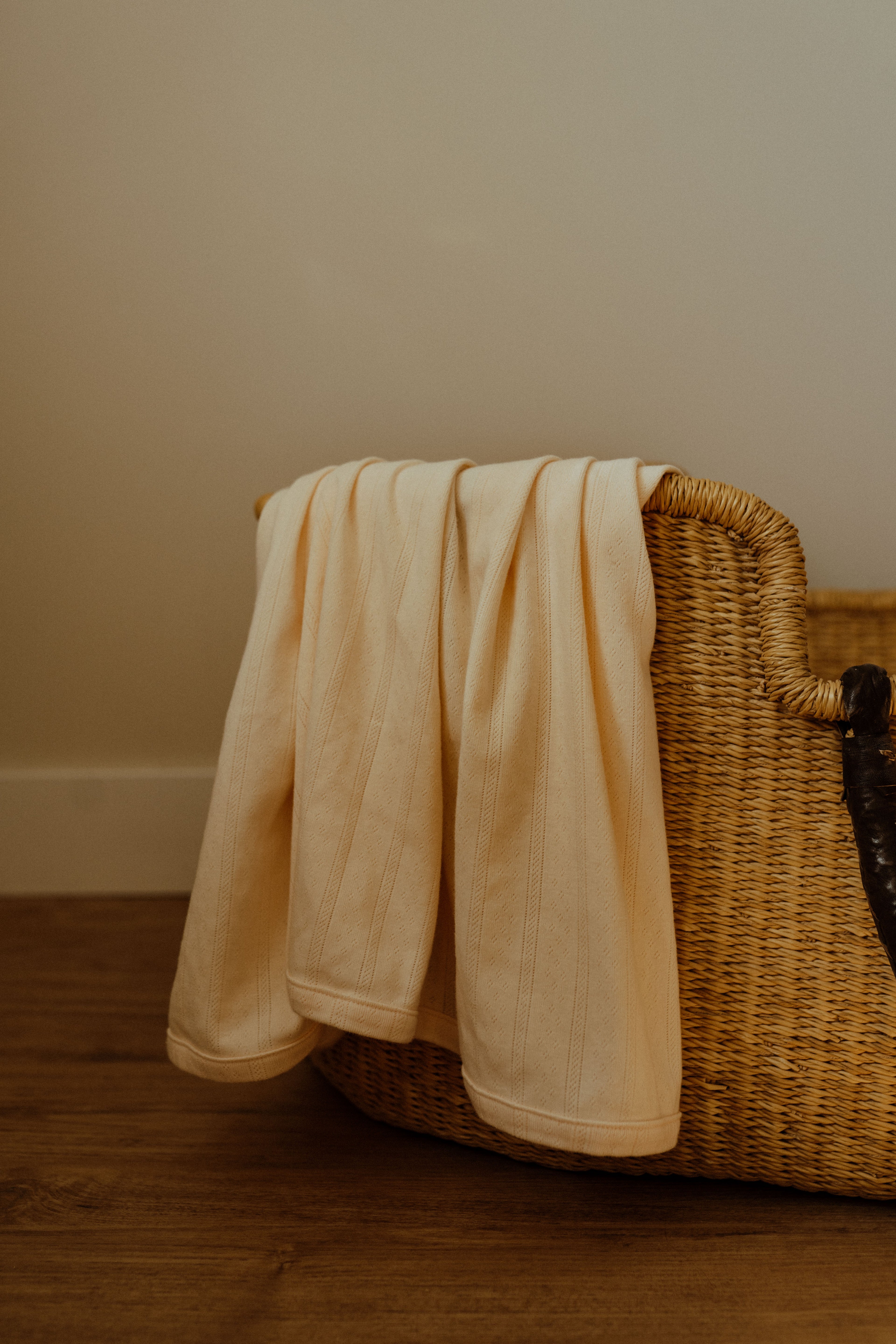 Pointelle Swaddle Blanket - Buttercream Yellow