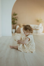 Thin Rib Dress - Cream Floral