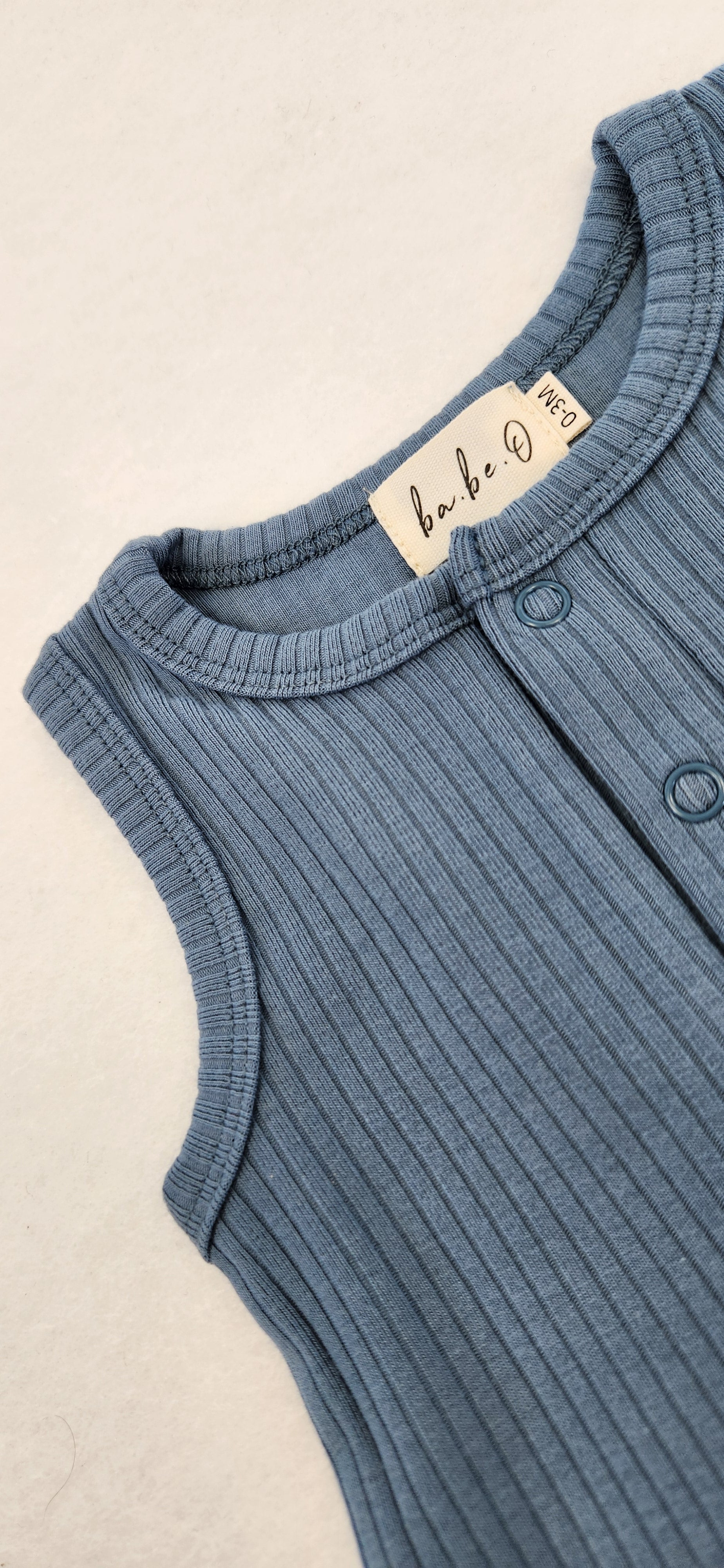 Ribbed Tank Romper - Deep Blue