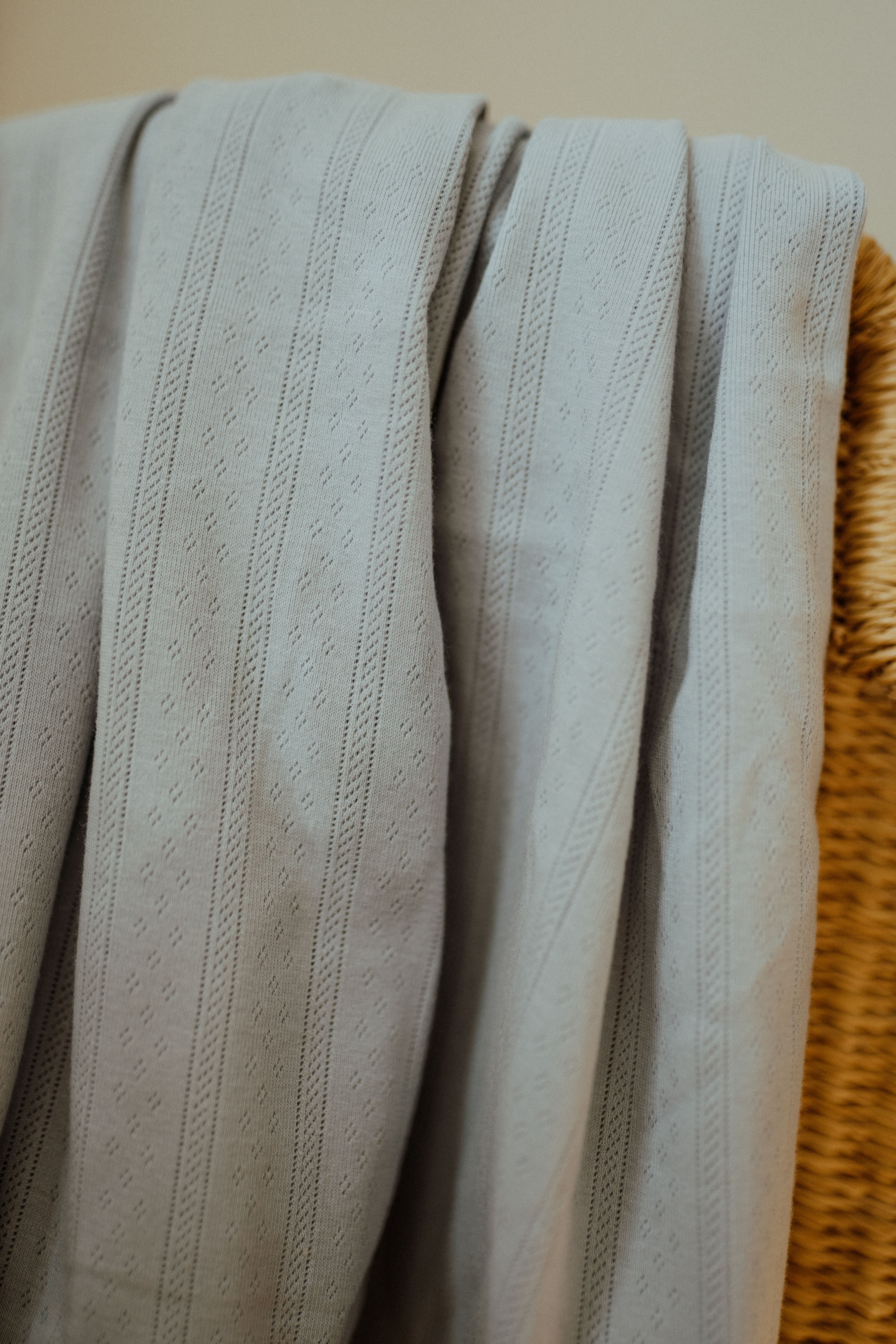 Pointelle Swaddle Blanket - Pastel Blue