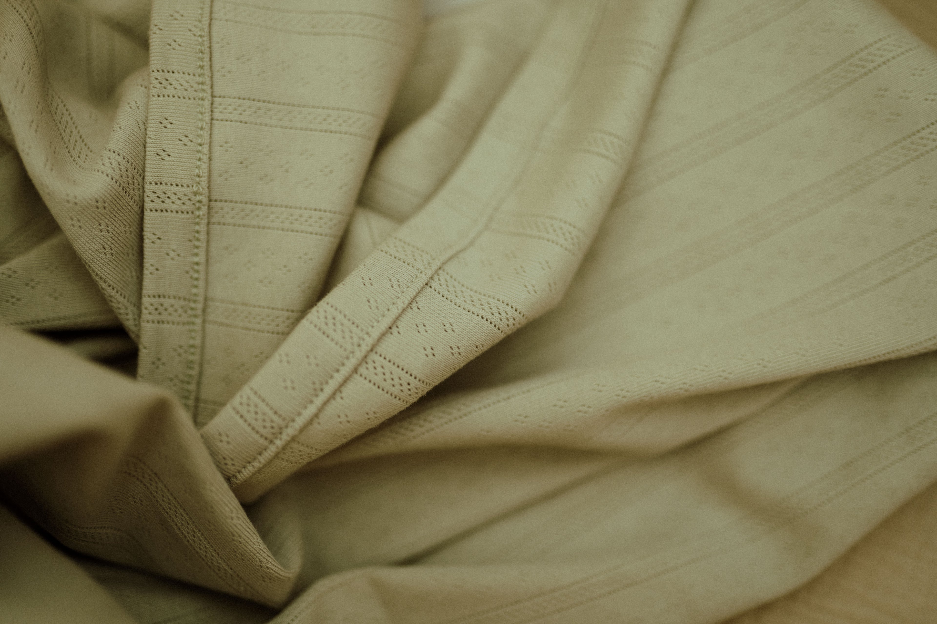Pointelle Swaddle Blanket - Light Sage