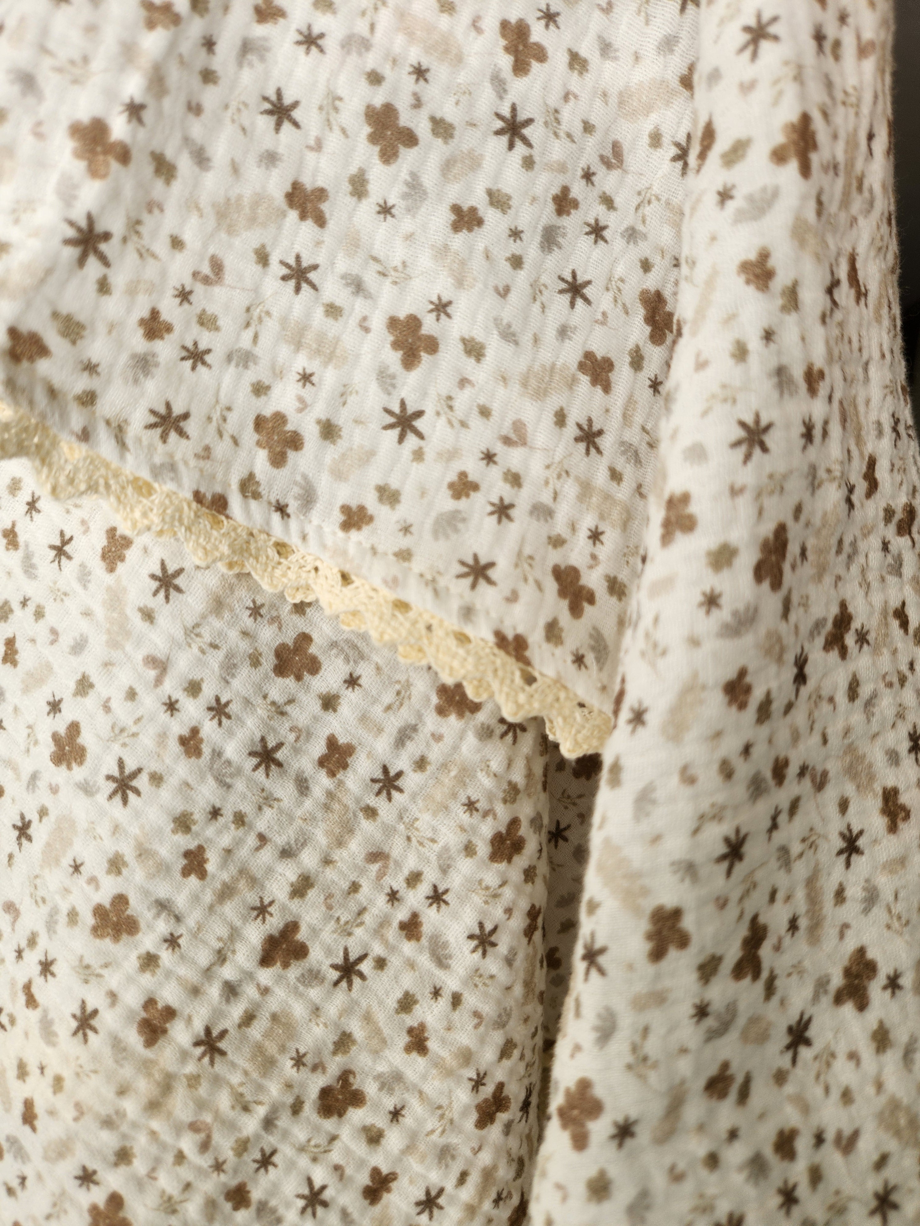 Beige Floral Muslin