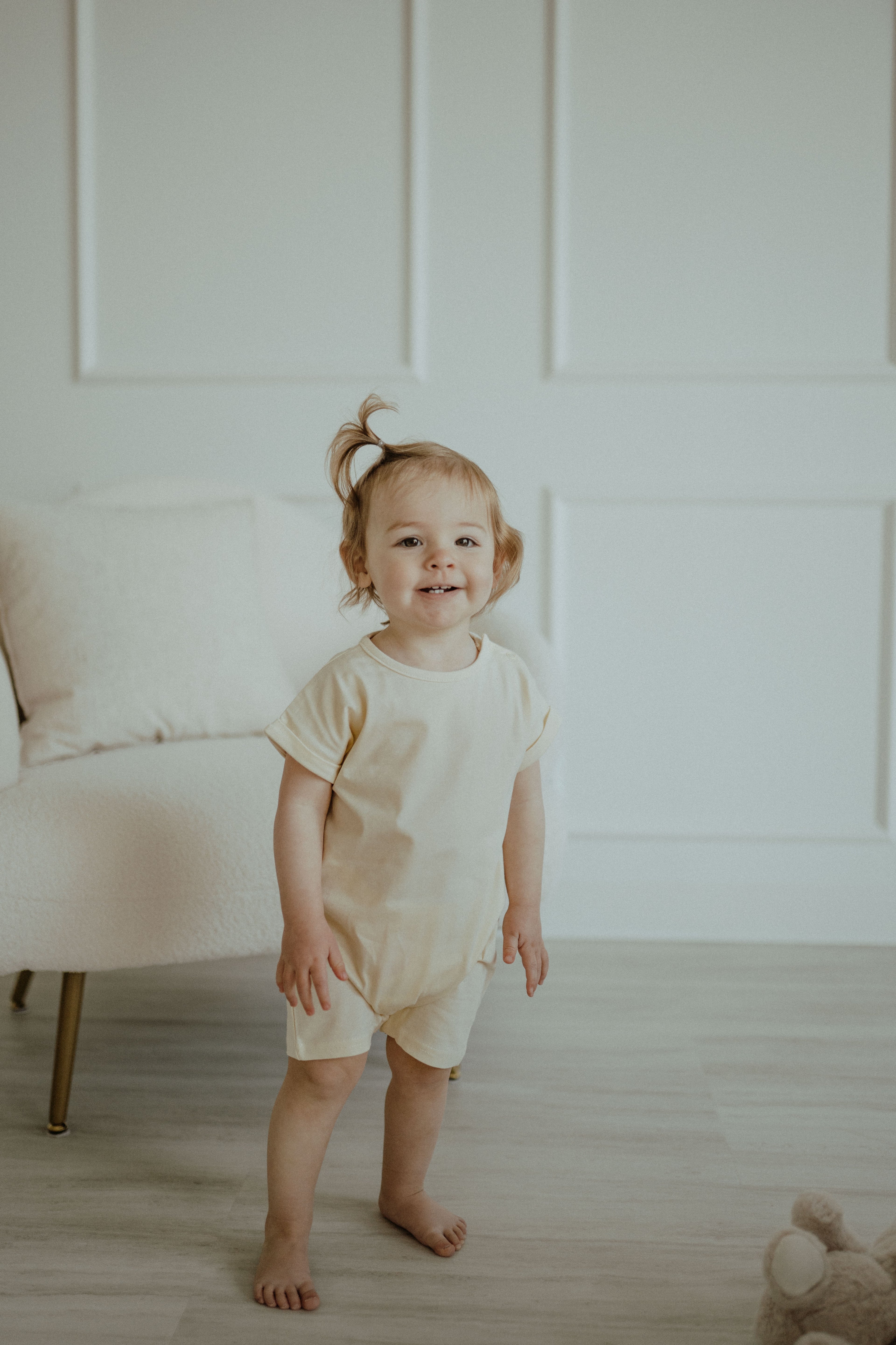 Relaxed Tee Romper - Yellow