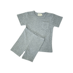 Biker Short Set - Heathered Grey