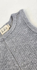 Ribbed Tank Romper - Heathered Grey