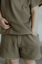 Waffle Short Set - Olive